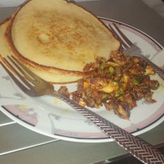 A picture of Pancake with souce.
