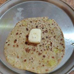 Aloo paratha A picture of Aloo paratha.