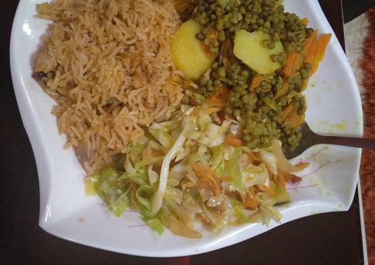 Rice Ndengu cabbage#17th week theme challenge