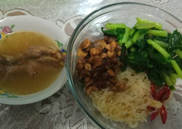 Cara Gampang Menyiapkan Mie ayam jamur shirataki #keto yang Lezat