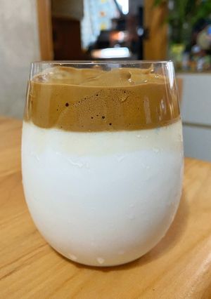A picture of Dalgona Coffee (Whipped Coffee).
