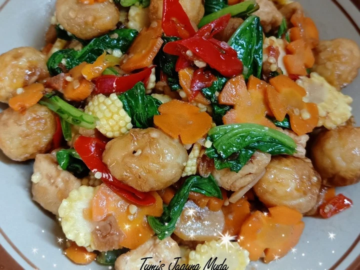 Cara Gampang Membikin Resep Tumis Janten, Tahu, Telur Puyuh, Pentol dan Wortel yang Menggugah Selera Anti Ribet, Menggugah Selera