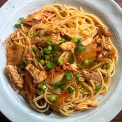 A picture of Canned Mackerel & Kimchi Spaghetti.