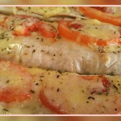 A picture of Fluffy's beef and peppers enchiladas.