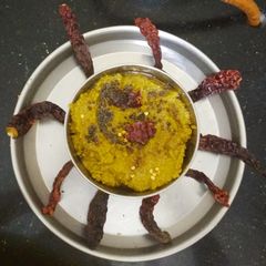 Heerekaayi sippe chutney (Ridge gourd peel chutney) A picture of Heerekaayi sippe chutney (Ridge gourd peel chutney).