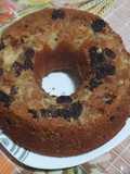 Bolo de maçã e uva passa