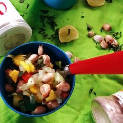 A picture of Peanut corn protein salad.