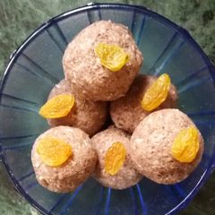Coconut chocolate ladoos A picture of Coconut chocolate ladoos.