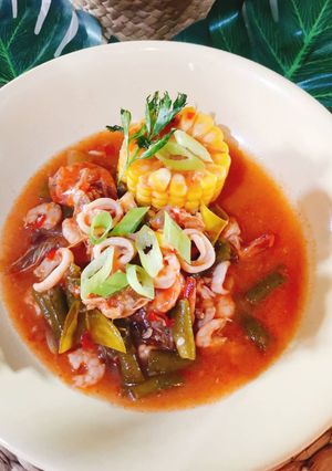 Foto resep Seafood Udang Cumi Saos Padang