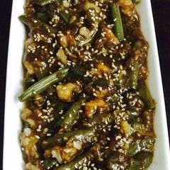 A picture of Shrimps French Beans Stir Fry in the Oysters Sauce.
