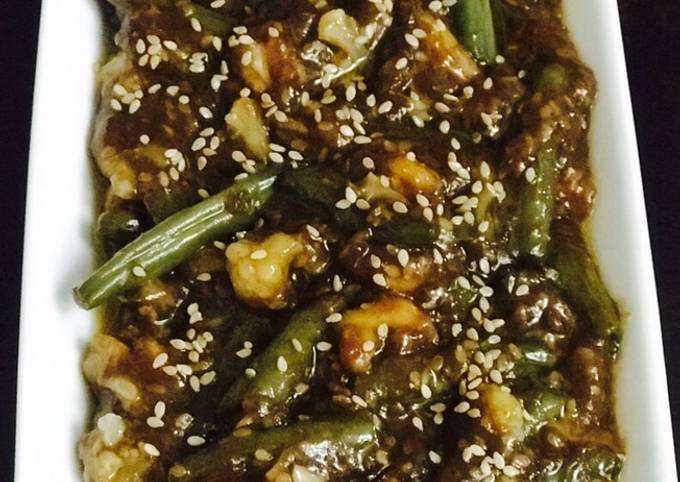 Shrimps French Beans Stir Fry in the Oysters Sauce