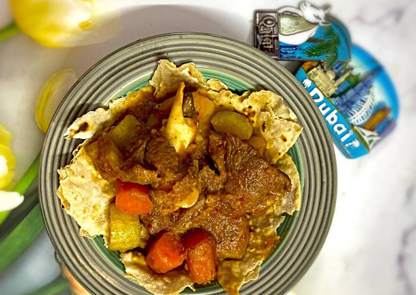 Mutton Tharid (Emirati Style Mutton Stew)