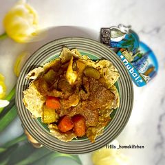 A picture of Mutton Tharid (Emirati Style Mutton Stew).