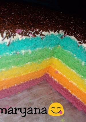 Foto resep Rainbow cake kukus