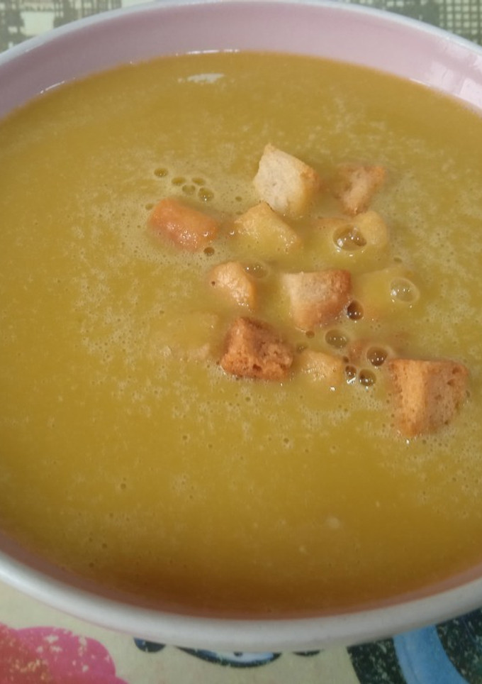 Una foto de Puré de arvejas verdes