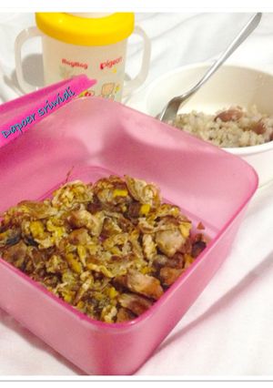 Foto resep Mpasi 12m+ (cah toge mahi dan nasi kacang merah)