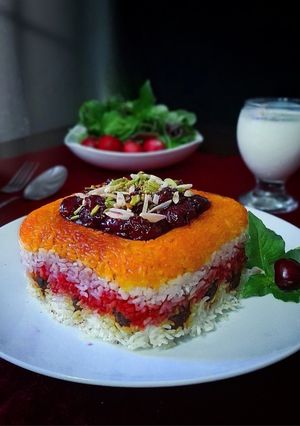 عکسی از دستور آلبالو پلو با گوشت قلقلی