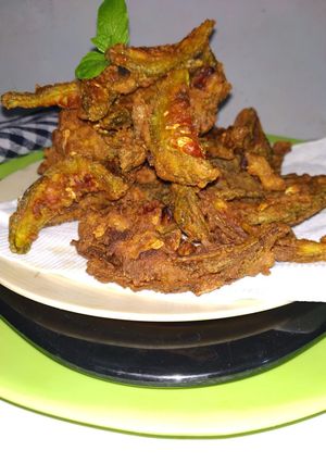 A picture of Spicy bitter gourd crispy fry.