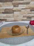 Flan al micro, de dulce de leche y coco