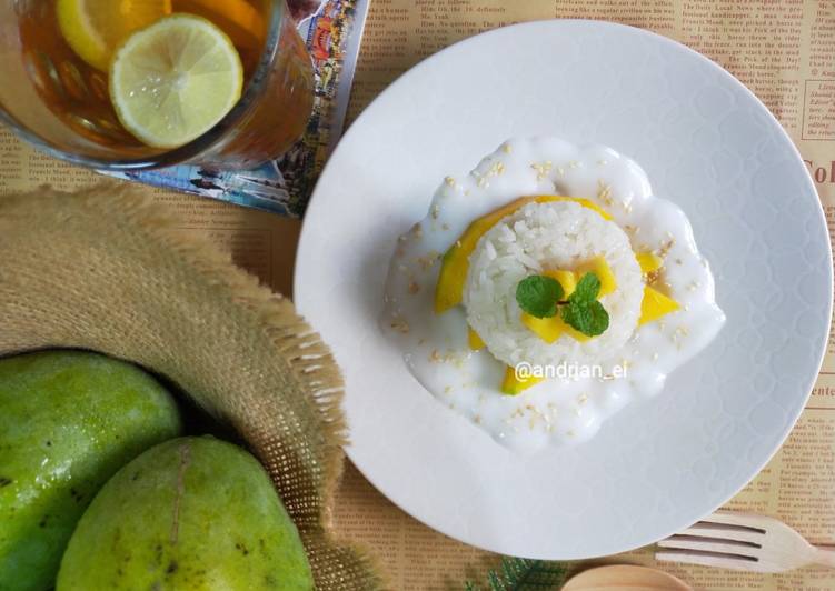 Cara menyiapkan Mango Sticky Rice with Fiber Creme  Anti Gagal