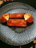Bread toast roll ups with mango stuffing