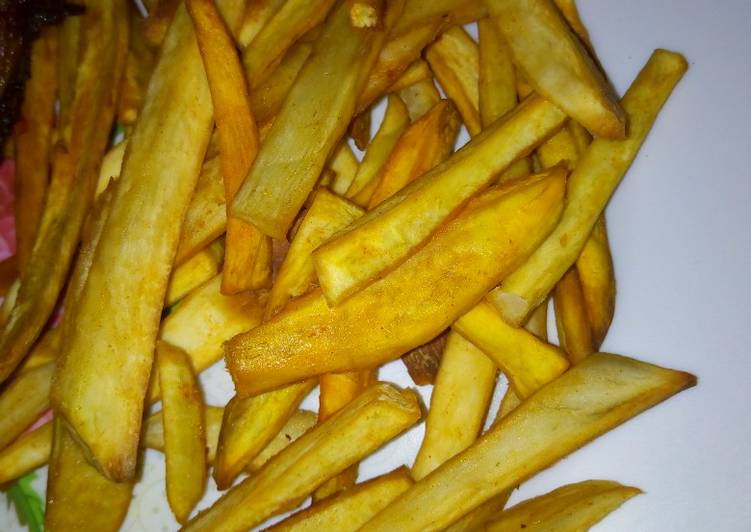 Step-by-Step Guide to Make Super Quick Homemade Sweet potato fries (ngwashe) #authormarathon
