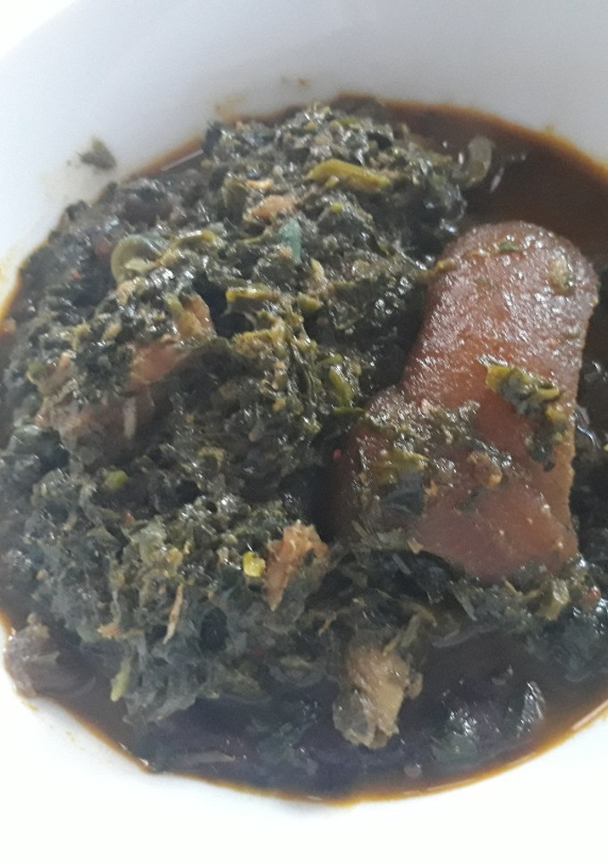 A picture of Afang soup.
