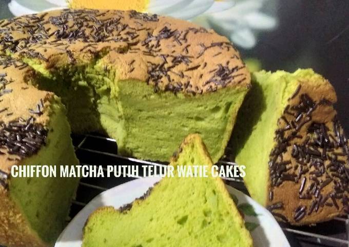 Langkah Mudah untuk Menyiapkan Chiffon matcha putih telur yang Bisa Manjain Lidah
