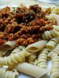 Pasta con salsa bolognesa sin carne