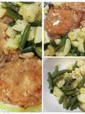 Chuletas de cerdo al marsala con ensalada tibia