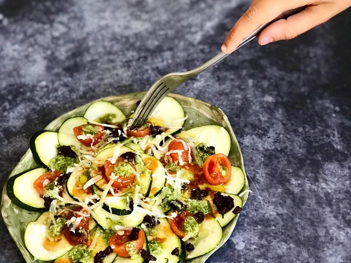Pasos sencillos para Hacer Carpaccio de calabacín con salsa pesto  que Muy delicioso