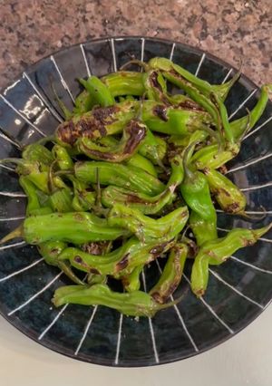 A picture of Charred Shishito Peppers.