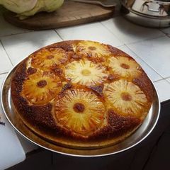 A picture of Upside down pineapple cake.