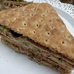 A picture of Brown bread tuna fish sandwiches.