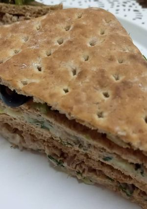A picture of Brown bread tuna fish sandwiches.