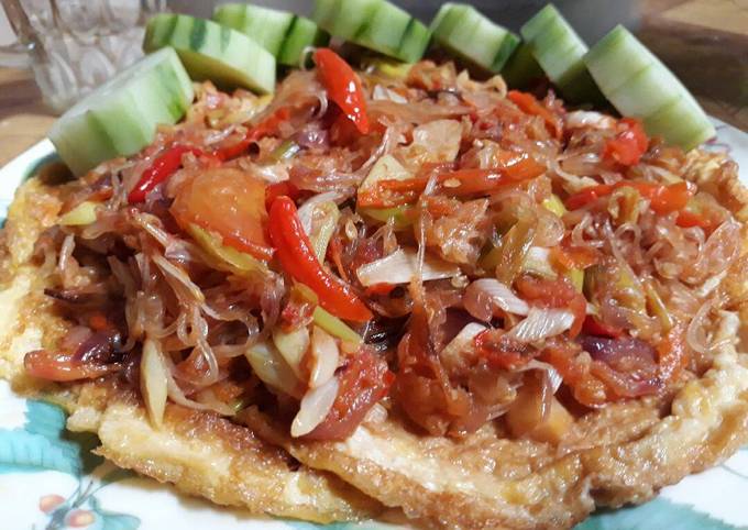 Cara Membuat Telor Dadar sambel laksa Gampang