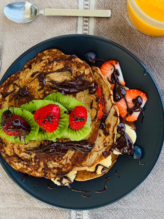 Una foto de Pancakes & frutas