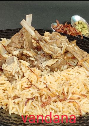 A picture of Yakhni Pulao (Kashmiri Mutton Pilaf).