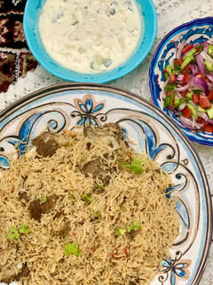 A picture of Mom’s Mutton Pulao 💕.