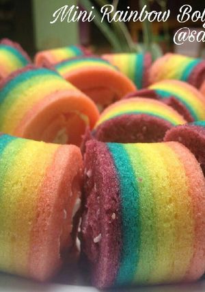 Foto resep Mini Rainbow Roll Cake Simple