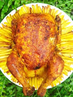 عکسی از دستور مرغ شکم پر بدون فر 😉