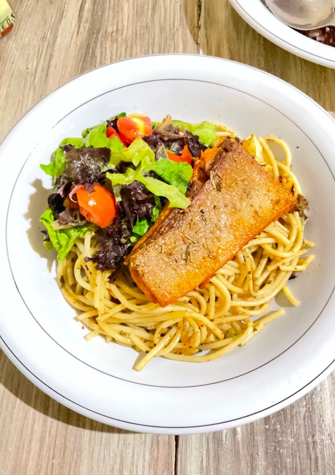 Foto resep Spaghetti Salmon Aglio Olio