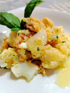 A picture of Chicken, Potato, and Hard-Boiled Egg Salad.