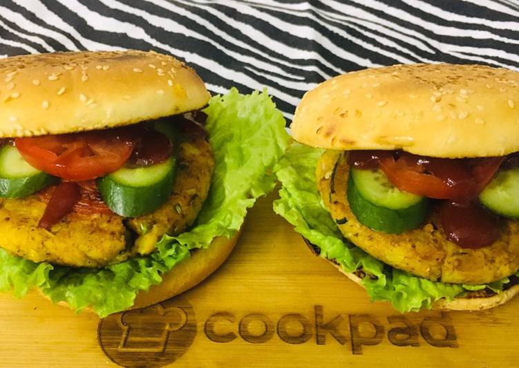 Potato Chapli Kabab Burger 🍔