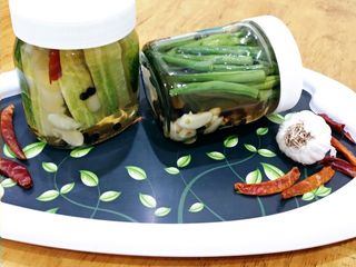 Pickled Green beans and Cucumbers