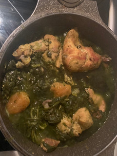 عکسی از دستور خورشت آلو اسفناج با مرغ