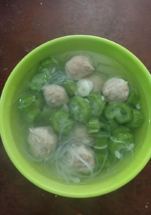 Foto resep Sayur Oyong bakso (kisik/gambas)