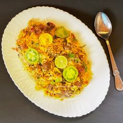 A picture of Mutton Kaleji Biryani.