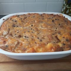 A picture of Nana's brunch casserole.