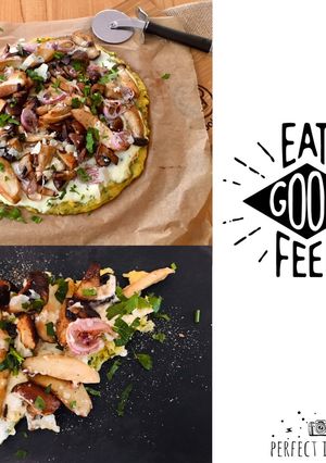 O poză a rețetei Polentapizza al funghi.